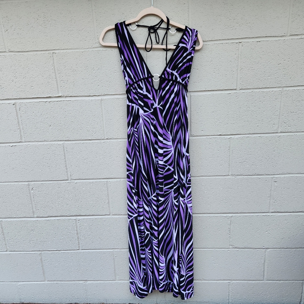 MKM Designs- Maxi Long Floor Length Slinky Halter Dress- Size Medium